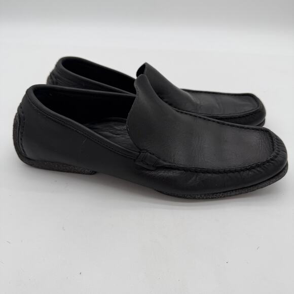 Gucci Qardaha Womens Driving Loafer Moccasin Supple Leather Black Minimalist 7.5